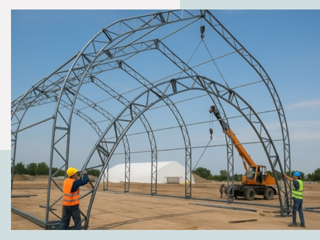 Монтаж ангаров в Кропоткине от 652 руб. - Надежно и быстро